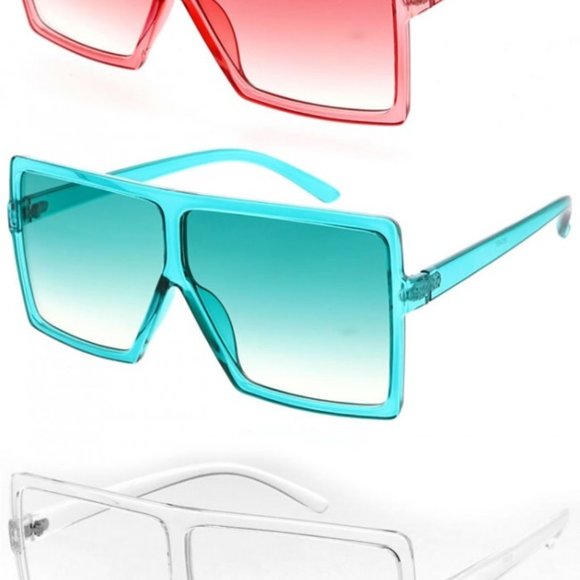 Women's Square Top Flat sunglasses - Picture 1 of 5